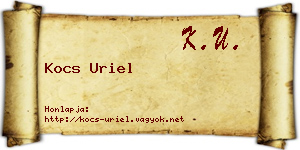 Kocs Uriel névjegykártya